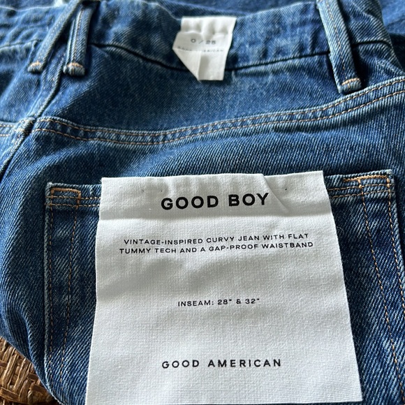 NWT-Good American “Good Boy” jeans, size 0/25 - Picture 4 of 5